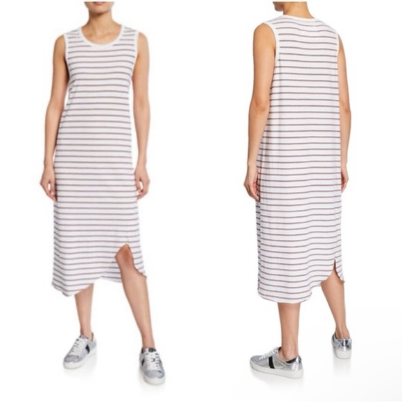 Frank & Eileen Tee Lab Striped Asymmetrical Jersey Tank Dress - size small - Picture 2 of 7